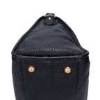 Bolso de mano Motor Tote de cuero Vitello Daino negro