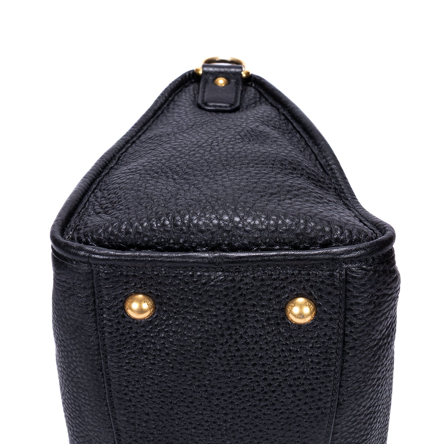 Bolso de mano Motor Tote de cuero Vitello Daino negro