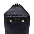 Bolso de mano Motor Tote de cuero Vitello Daino negro