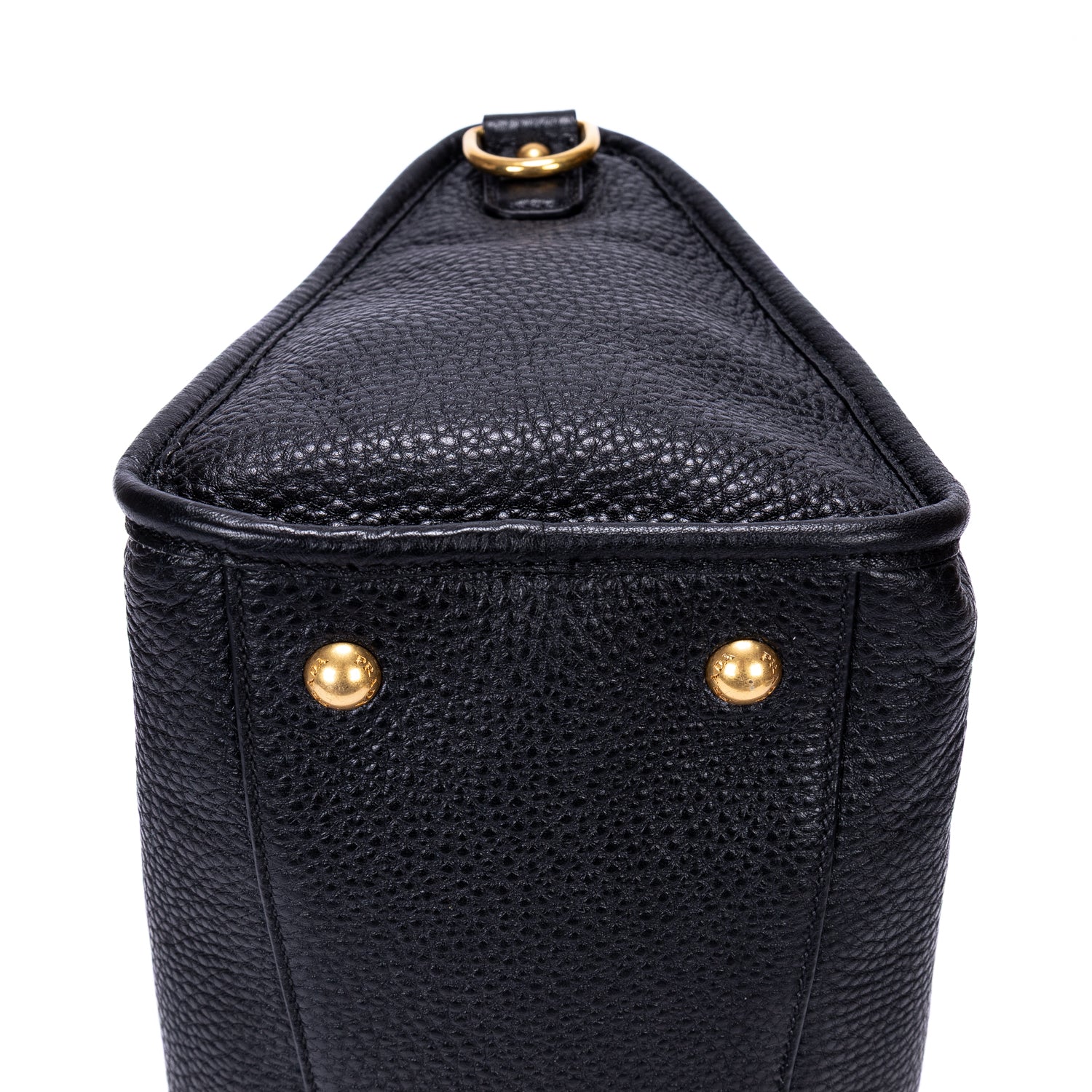 Bolso de mano Motor Tote de cuero Vitello Daino negro