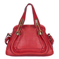 Sac porté épaule Paraty petit modèle en cuir de veau grainé rouge