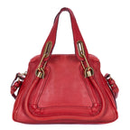 Sac porté épaule Paraty petit modèle en cuir de veau grainé rouge