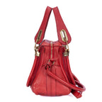 Sac porté épaule Paraty petit modèle en cuir de veau grainé rouge