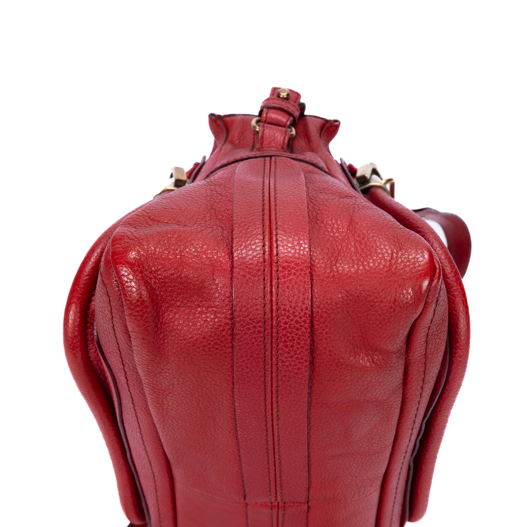 Shoulder Bag Small Paraty Small Red Grained Calfskin Leather
