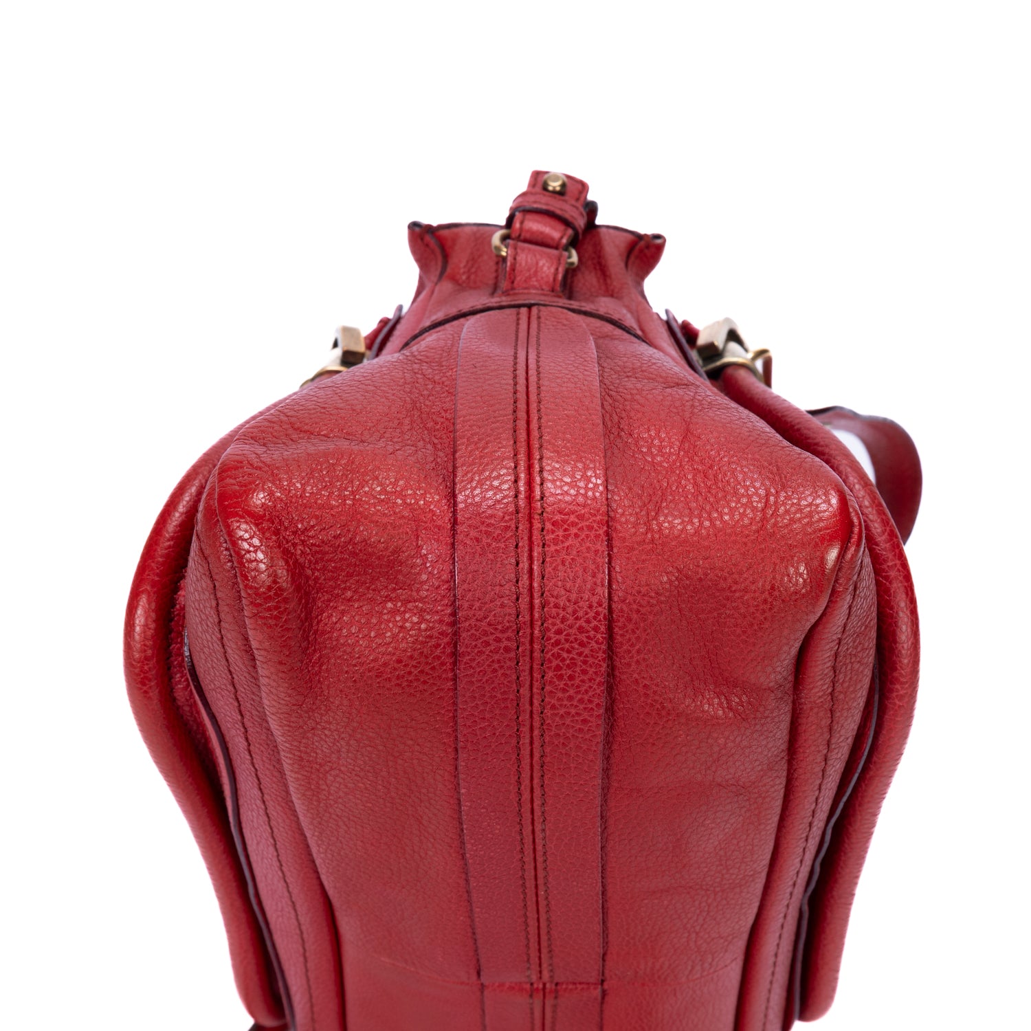 Shoulder Bag Small Paraty Small Red Grained Calfskin Leather