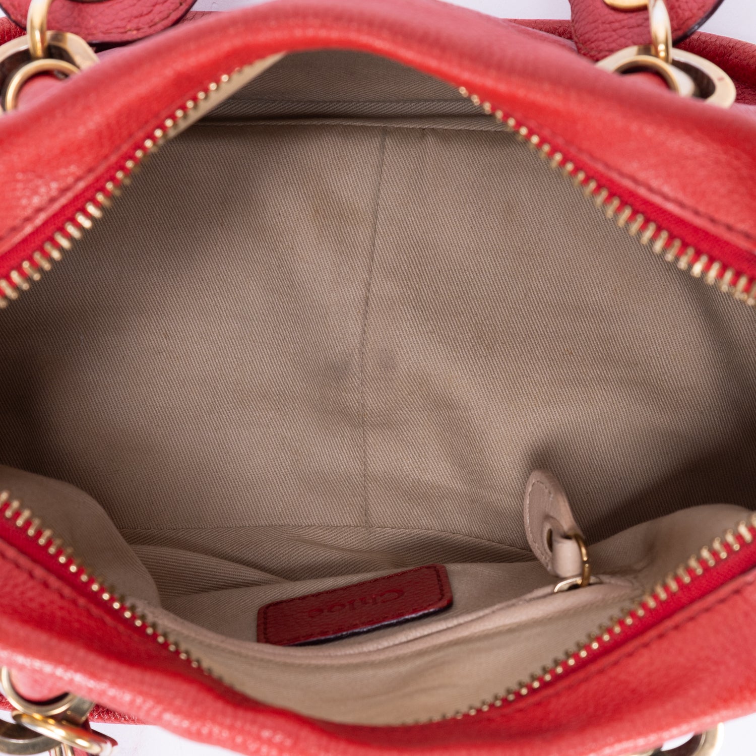 Shoulder Bag Small Paraty Small Red Grained Calfskin Leather
