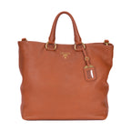 Shoulder Bag Shopping Tote Tan Vitello Daino Leather