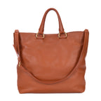 Shoulder Bag Shopping Tote Tan Vitello Daino Leather