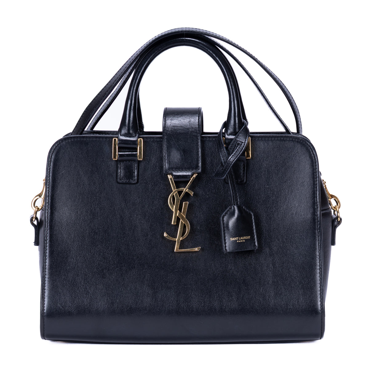 Shoulder Bag Baby Cabas Black Smooth Calfskin Leather