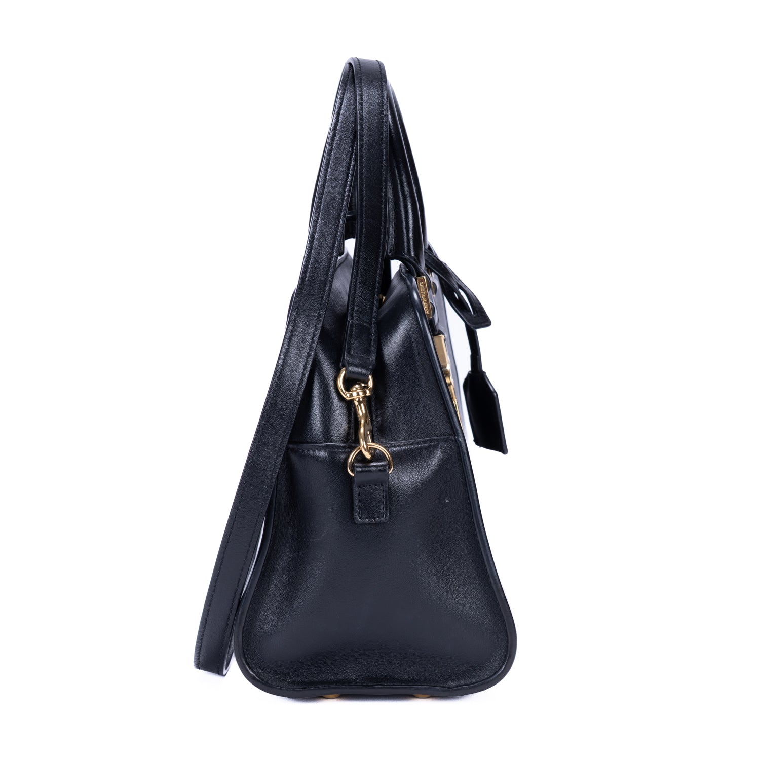 Shoulder Bag Baby Cabas Black Smooth Calfskin Leather