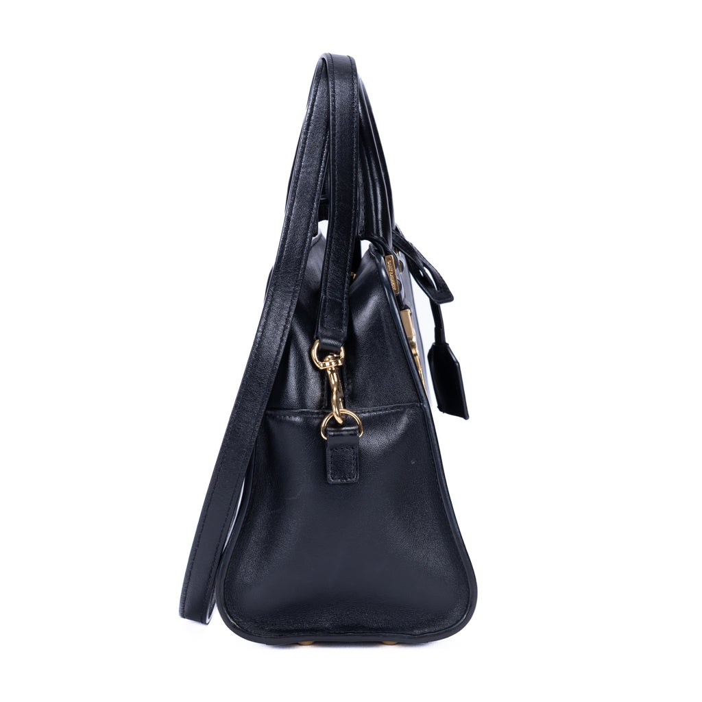 Shoulder Bag Baby Cabas Black Smooth Calfskin Leather