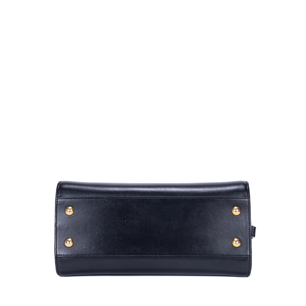 Shoulder Bag Baby Cabas Black Smooth Calfskin Leather