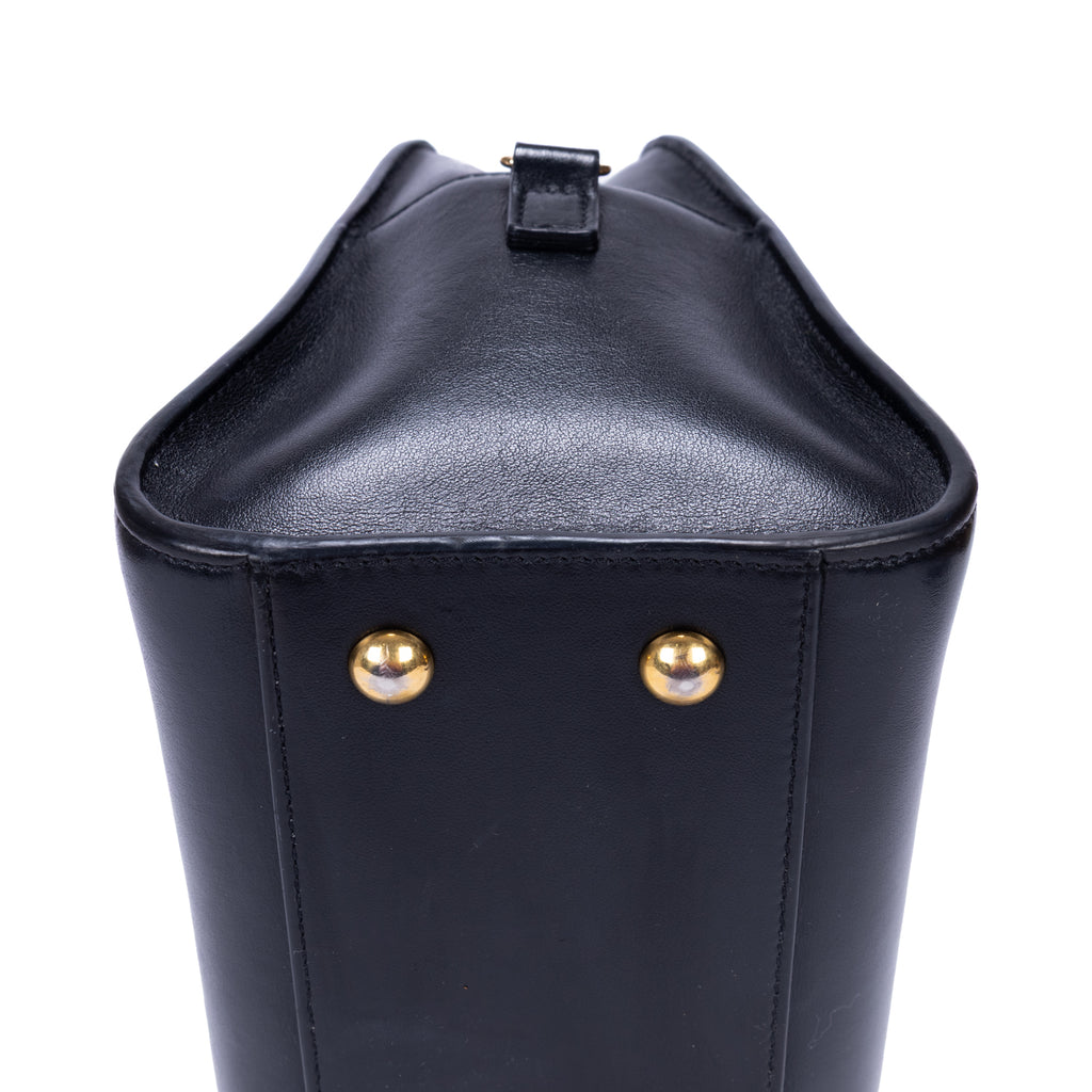 Shoulder Bag Baby Cabas Black Smooth Calfskin Leather