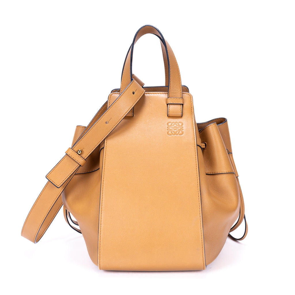 Shoulder Bag Small Hammock Small Light Brown Smooth Calfskin Leather