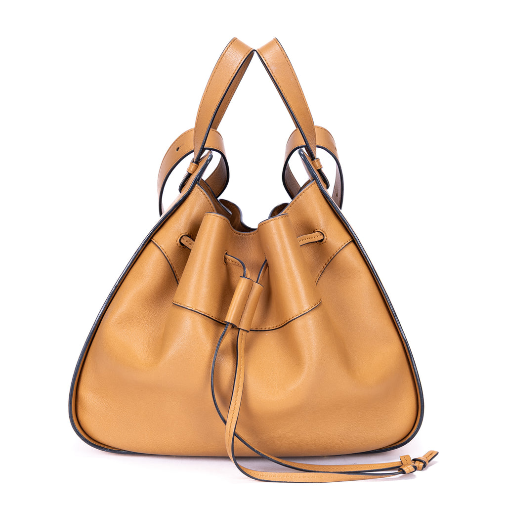 Shoulder Bag Small Hammock Small Light Brown Smooth Calfskin Leather