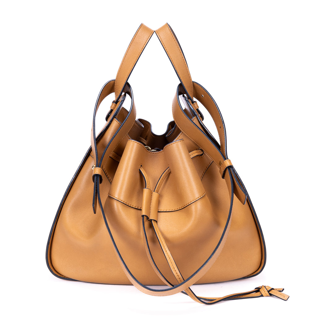 Shoulder Bag Small Hammock Small Light Brown Smooth Calfskin Leather