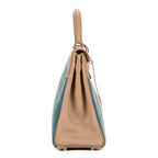 Shoulder Bag Rare Ltd. Ed. Kelly 32 Retourne Amazonia 32 Blue Swift Leather with Canvas
