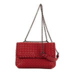 Shoulder Bag Olimpia Medium Burgundy Intrecciato Nappa Leather