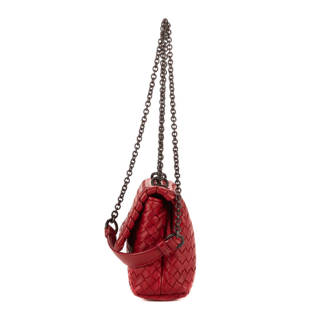Shoulder Bag Olimpia Medium Burgundy Intrecciato Nappa Leather