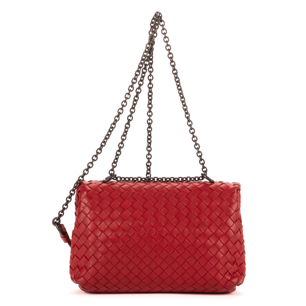 Shoulder Bag Olimpia Medium Burgundy Intrecciato Nappa Leather