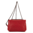 Shoulder Bag Olimpia Medium Burgundy Intrecciato Nappa Leather