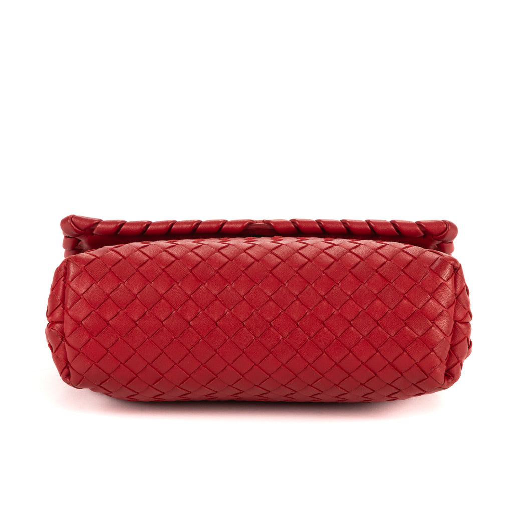 Shoulder Bag Olimpia Medium Burgundy Intrecciato Nappa Leather