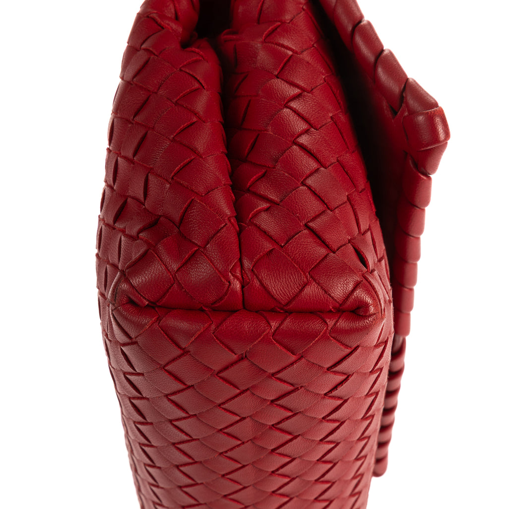 Shoulder Bag Olimpia Medium Burgundy Intrecciato Nappa Leather