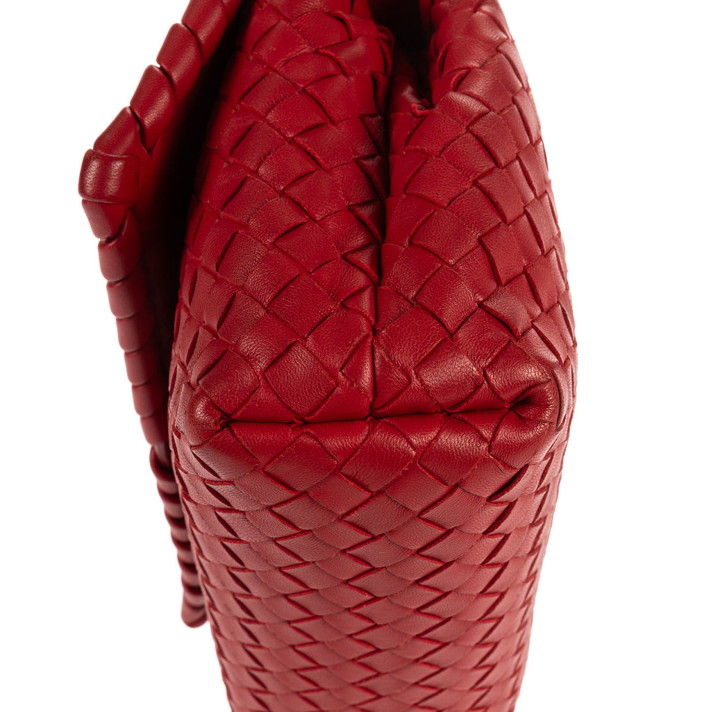 Shoulder Bag Olimpia Medium Burgundy Intrecciato Nappa Leather