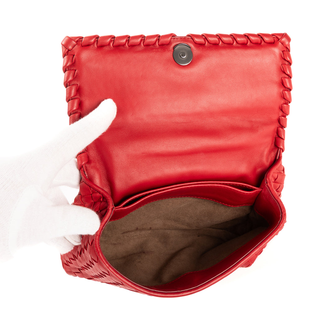 Shoulder Bag Olimpia Medium Burgundy Intrecciato Nappa Leather