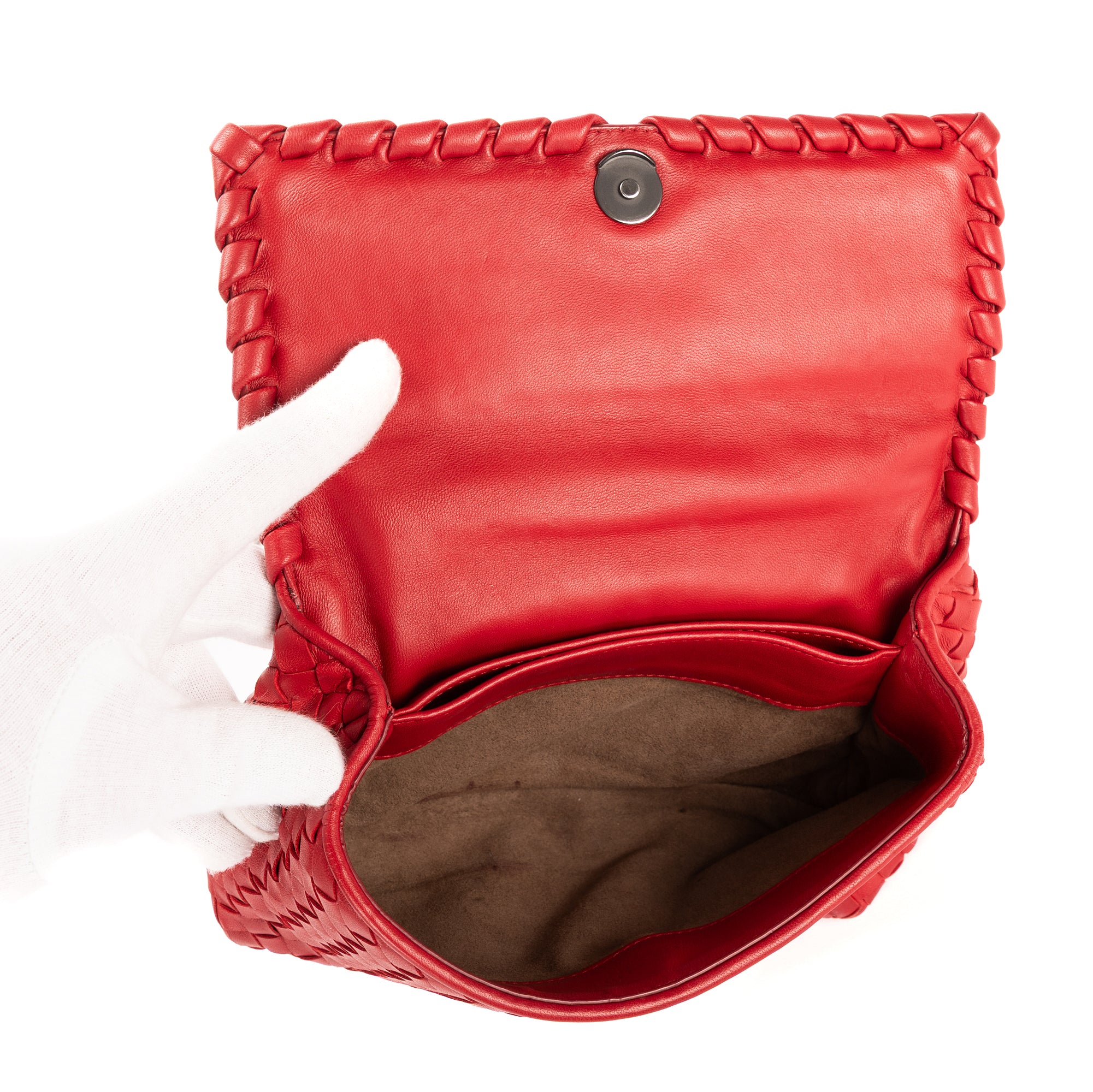 Shoulder Bag Olimpia Medium Burgundy Intrecciato Nappa Leather
