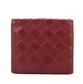 Cartera billetera plegable grande de piel Intrecciato Barolo Burdeos