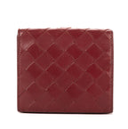 Cartera billetera plegable grande de piel Intrecciato Barolo Burdeos