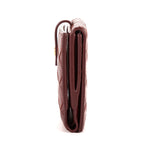 Cartera billetera plegable grande de piel Intrecciato Barolo Burdeos