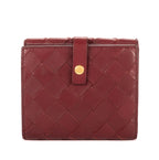 Cartera billetera plegable grande de piel Intrecciato Barolo Burdeos