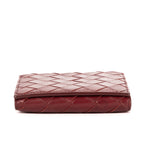 Cartera billetera plegable grande de piel Intrecciato Barolo Burdeos