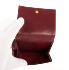 Cartera billetera plegable grande de piel Intrecciato Barolo Burdeos