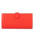 Wallet Flap Continental Red Intrecciato Nappa Leather