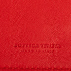 Wallet Flap Continental Red Intrecciato Nappa Leather
