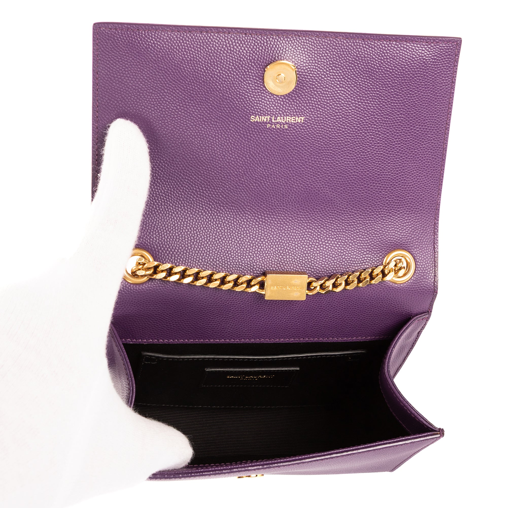Shoulder Bag Kate Mini Purple Grain de Poudre Leather