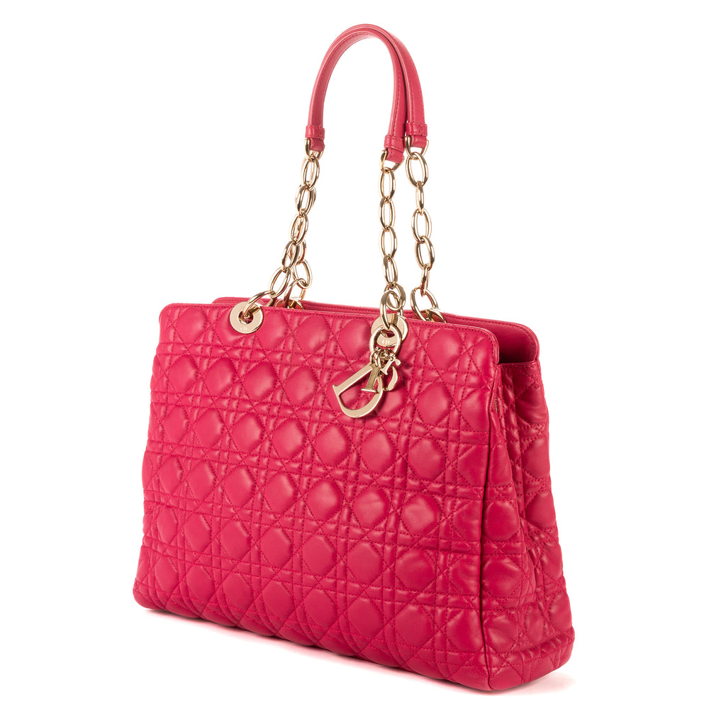 Bolso de hombro Tote suave de piel acolchada rosa