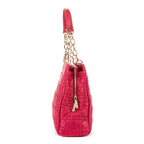 Bolso de hombro Tote suave de piel acolchada rosa