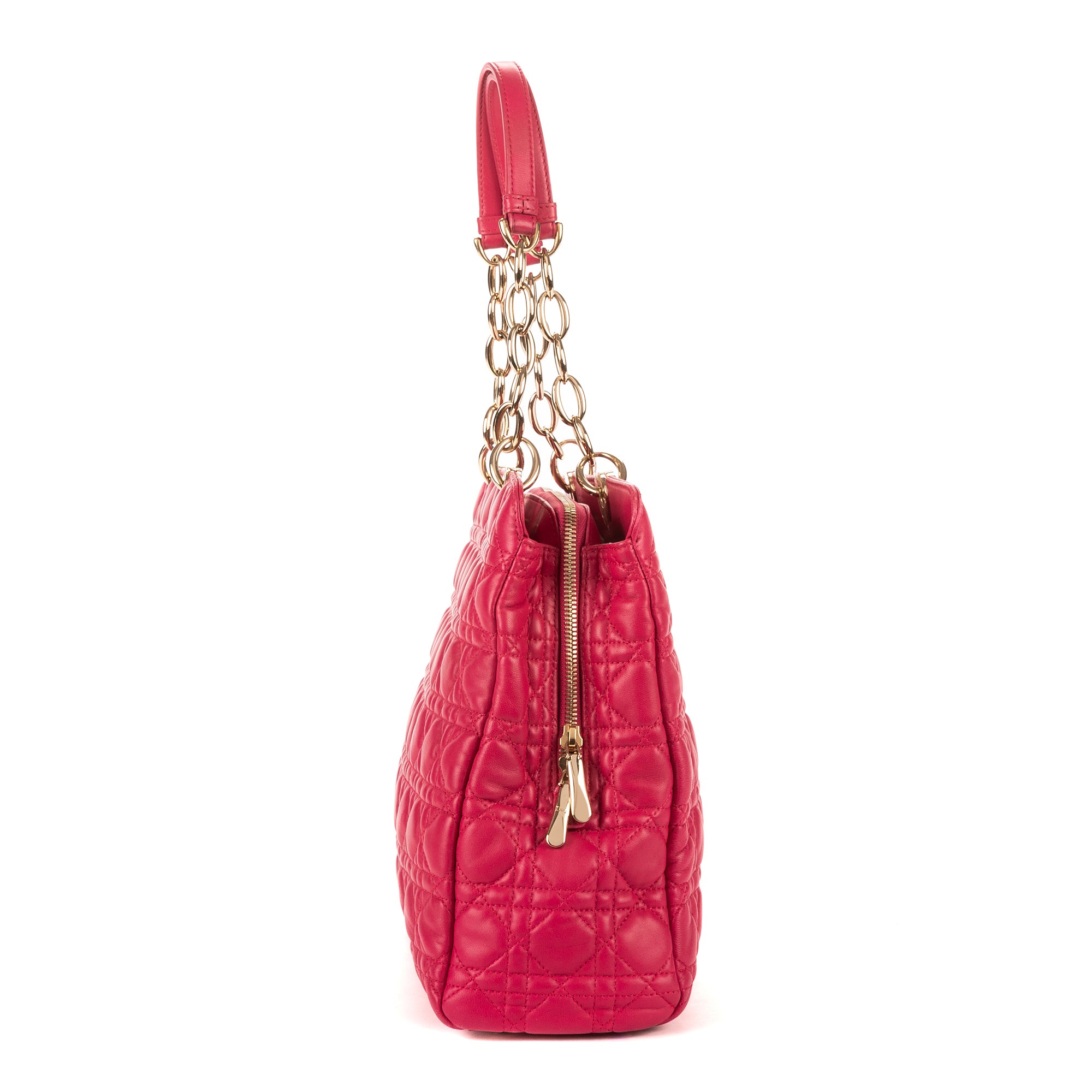 Bolso de hombro Tote suave de piel acolchada rosa