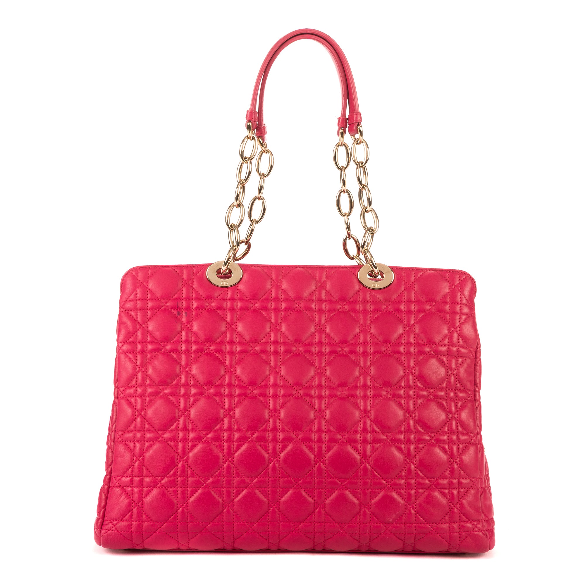 Bolso de hombro Tote suave de piel acolchada rosa