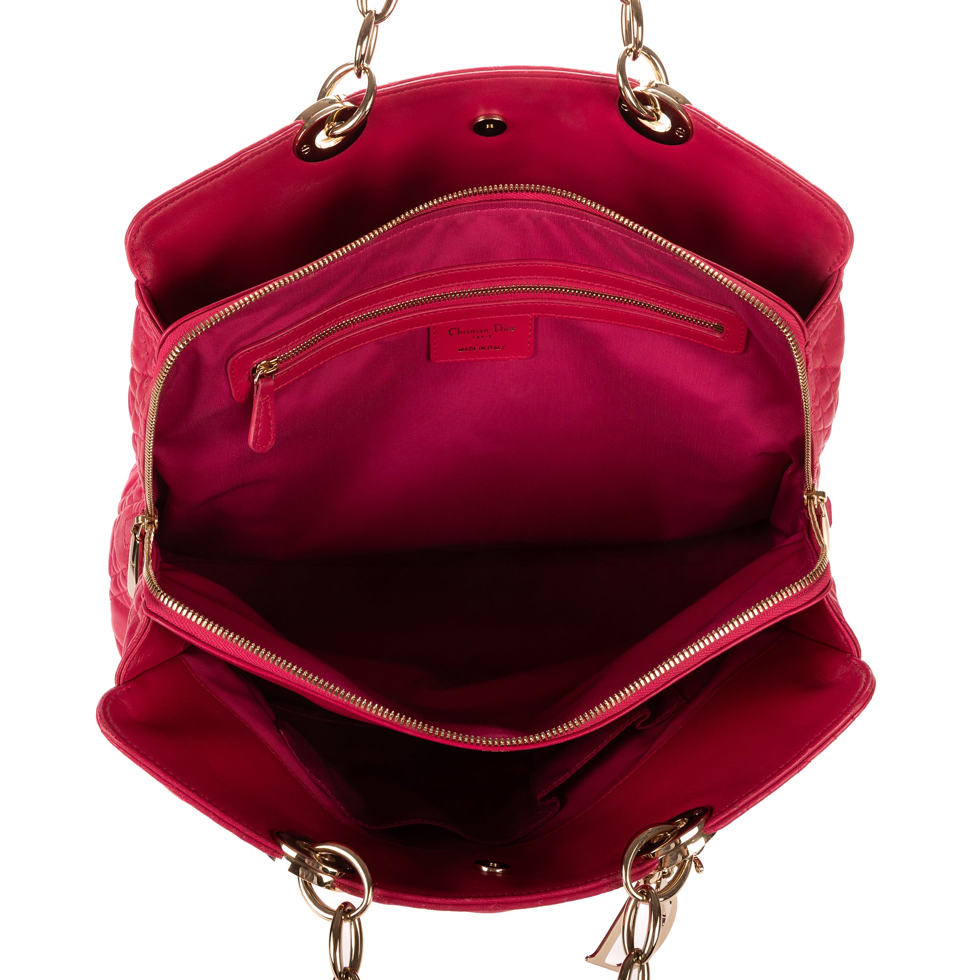 Bolso de hombro Tote suave de piel acolchada rosa
