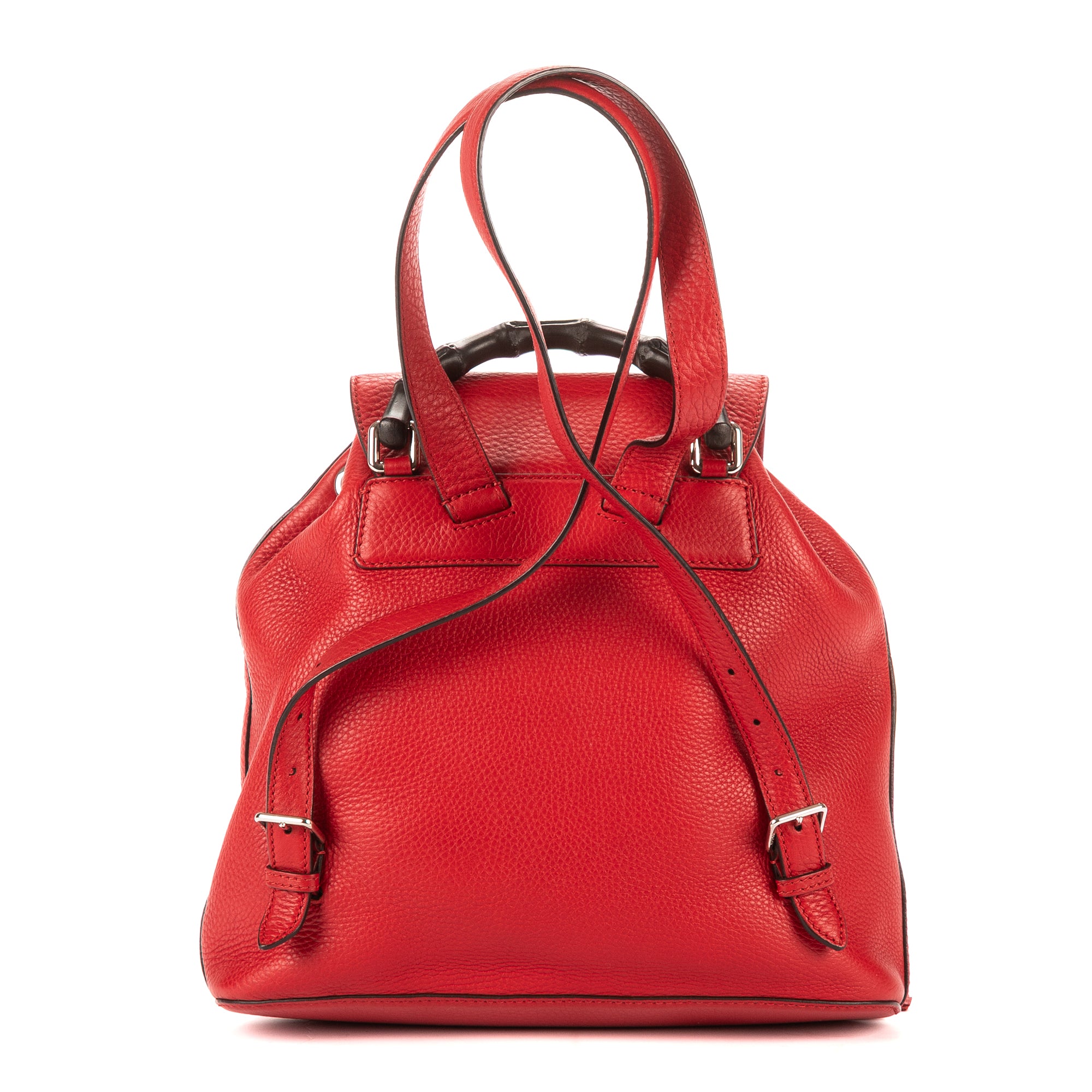 Gucci - Sac à dos Bambou Pompon - Rouge