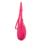 Crossbody Bucket Hobo Mini Fuchsia Intrecciato Leather