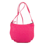 Crossbody Bucket Hobo Mini Fuchsia Intrecciato Leather