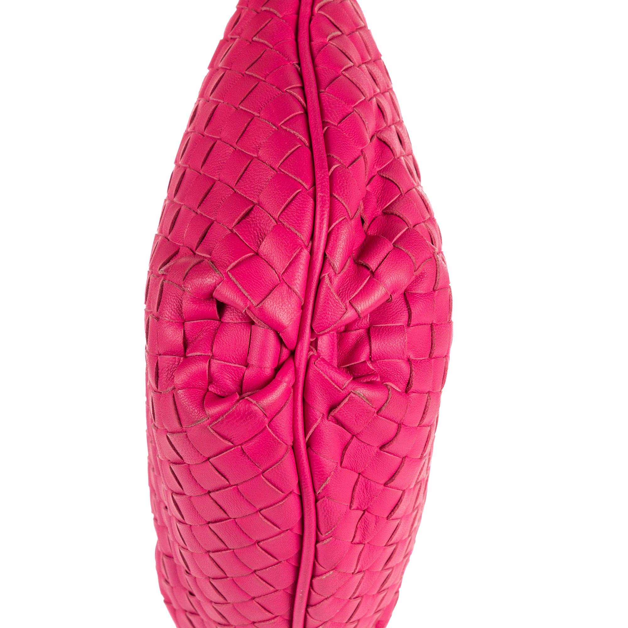 Crossbody Bucket Hobo Mini Fuchsia Intrecciato Leather