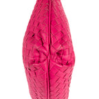 Crossbody Bucket Hobo Mini Fuchsia Intrecciato Leather
