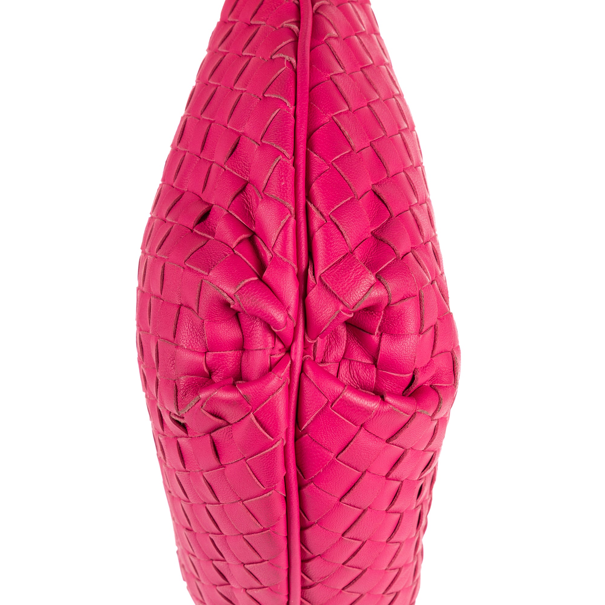 Crossbody Bucket Hobo Mini Fuchsia Intrecciato Leather
